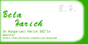 bela harich business card